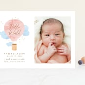 "Baby World" - Birth Announcements in Blush by Kanika Mathur - Front