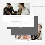 "Twinsies" - Birth Announcements in Slate by Hooray Creative - Back of Card Options