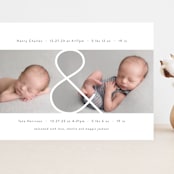 "Twin & Twin" - Birth Announcements in Snow by Lauren Chism - Front
