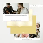 "Gingham" - Birth Announcements in Marigold by Jessie Steury - Back of Card Options