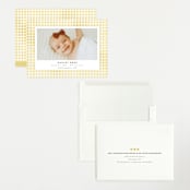 "Gingham" - Birth Announcements in Marigold by Jessie Steury - Assembled