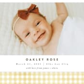 "Gingham" - Birth Announcements in Marigold by Jessie Steury - Detail