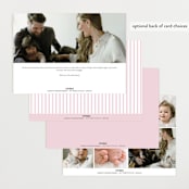 "Squiggle bow" - Birth Announcements in Peony by Creo Study - Back of Card Options
