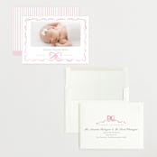"Squiggle bow" - Birth Announcements in Peony by Creo Study - Assembled