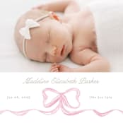 "Squiggle bow" - Birth Announcements in Peony by Creo Study - Detail
