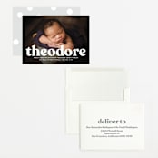 "Modern Vintage" - Birth Announcements in Ghost by Lea Delaveris - Assembled