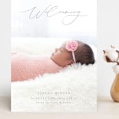 "Delightful Welcome" - Birth Announcements in Gravel by Olivia Raufman - Front