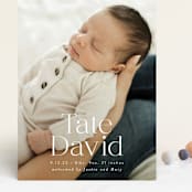 "Stacked Name" - Birth Announcements in Cloud by Alethea and Ruth - Front