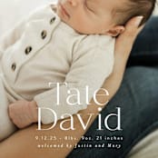 "Stacked Name" - Birth Announcements in Cloud by Alethea and Ruth - Detail