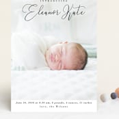 "Formal Script" - Birth Announcements in Onyx by Kasia Labocki - Front