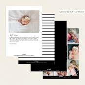 "Formal Script" - Birth Announcements in Onyx by Kasia Labocki - Back of Card Options