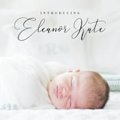 "Formal Script" - Birth Announcements in Onyx by Kasia Labocki - Detail