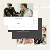"Bergen" - Birth Announcements in Fog by Megan Davis - Back of Card Options