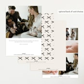 "Elegant Bow Holiday" - Birth Announcements in Charcoal by Chelsea Petaja - Back of Card Options
