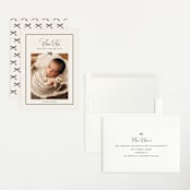 "Elegant Bow Holiday" - Birth Announcements in Charcoal by Chelsea Petaja - Assembled
