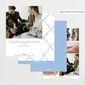 "handdrawn wavy frame" - Birth Announcements in Dusty Blue by Cass Loh - Back of Card Options
