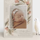 "Boho Bouquet" - Birth Announcements in Rose by Joanna Griffin - Front