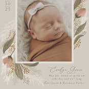 "Boho Bouquet" - Birth Announcements in Rose by Joanna Griffin - Detail