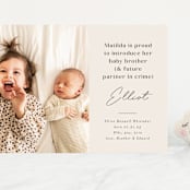 "Siblings" - Birth Announcements in Bamboo by Corinne Malesic - Front