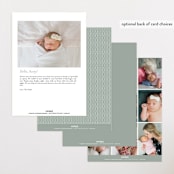 "Delicate" - Birth Announcements in Powder by Sara Hicks Malone - Back of Card Options