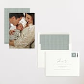 "Delicate" - Birth Announcements in Powder by Sara Hicks Malone - Assembled
