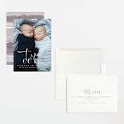 "Two Cute" - Birth Announcements in Silk by Creo Study - Assembled