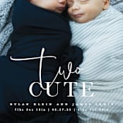 "Two Cute" - Birth Announcements in Silk by Creo Study - Detail
