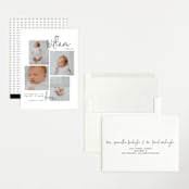 "overjoyed script" - Birth Announcements in Onyx by Lindsay Stetson Thompson - Assembled