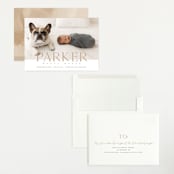 "modern classic" - Birth Announcements in Toffee by Eric Clegg - Assembled