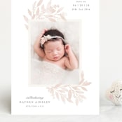 "Botanical Corners" - Birth Announcements in Blush by Hooray Creative - Front