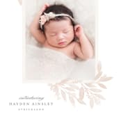 "Botanical Corners" - Birth Announcements in Blush by Hooray Creative - Detail
