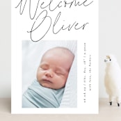 "Simply" - Birth Announcements in Noir by AK Graphics - Front