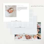 "Tiny Sophisticated" - Birth Announcements in Cotton by Carolyn MacLaren - Back of Card Options