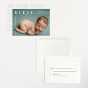 "Tiny Sophisticated" - Birth Announcements in Cotton by Carolyn MacLaren - Assembled