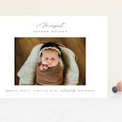 "Simply Lovely" - Birth Announcements in Pearl by Pixel and Hank - Front