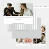 "Modern Arc" - Birth Announcements in Snow by Erin Deegan - Back of Card Options