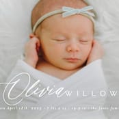 "Serenity" - Birth Announcements in Cloud by Everett Paper Goods - Detail