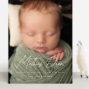 "Simplest Script" - Birth Announcements in Clay by Erica Krystek - Front