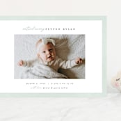 "Story" - Birth Announcements in Sea Salt by Pixel and Hank - Front