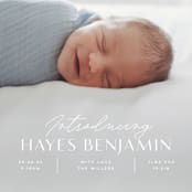 "Typographic Mix" - Birth Announcements in Snow by Michelle Taylor - Detail