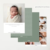 "Introduction" - Birth Announcements in Cloud by Sara Hicks Malone - Back of Card Options