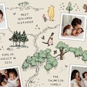 "Hundred Acre Wood" - Birth Announcements in Natural by Heather Schertzer - Detail