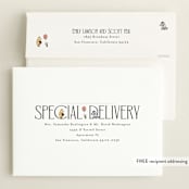 "Silly Old Bear" - Birth Announcements in Ink by Heather Schertzer - FREE Recipient Addressing