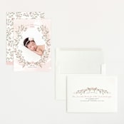 "Sweet Floral Vine" - Birth Announcements in Blush by Susan Moyal - Assembled