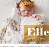 "Magazine Block" - Birth Announcements in Marigold by Maria Hilas-Louie - Detail