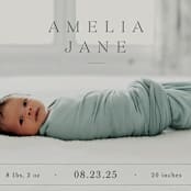 "Vintage" - Birth Announcements in Fog by Sara Hicks Malone - Detail