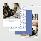"Daisy Toile" - Birth Announcements in Bluebird by Susan Zinader - Back of Card Options