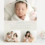 "Scallops" - Birth Announcements in Periwinkle by Laura Hankins - Front