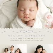 "Scallops" - Birth Announcements in Periwinkle by Laura Hankins - Detail