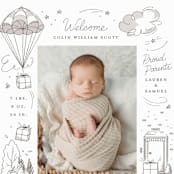 "Special Delivery" - Birth Announcements in Slate by Morgan Ramberg - Detail